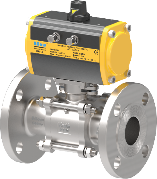 3 Piece Flange Ball Valve | Ball Valve | Uflow Automation India | Uflow ...