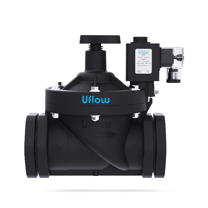 Uflow Pilot Operated Diaphragm Type Plastic Solenoid Valve with Flow Controller NO and NC Manufacturers Suppliers In globel